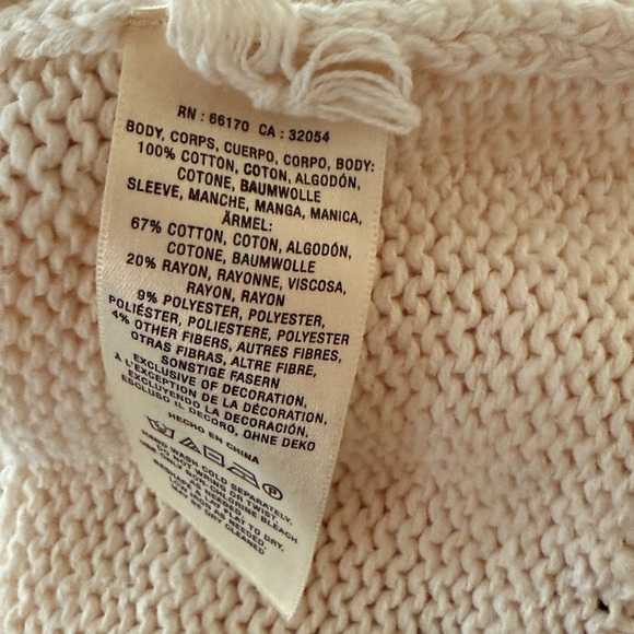 ANTHROPOLOGIE Moth Je T’Adore Pullover Cream & Metallic Silver Striped Sweater L - Picture 7 of 8